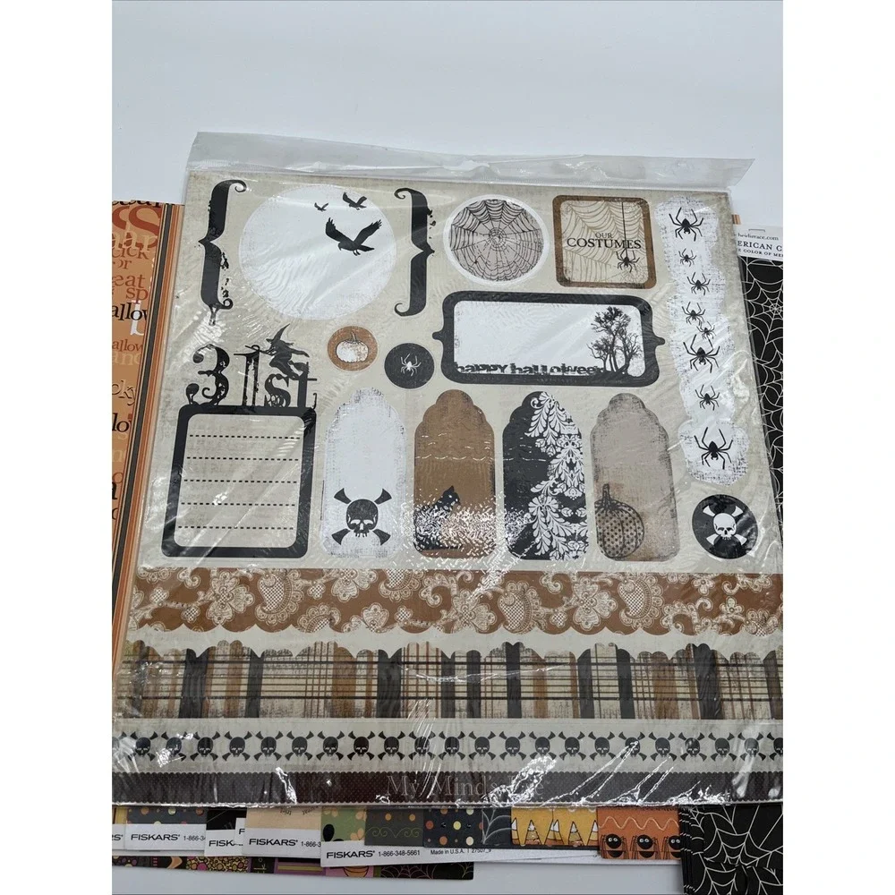 Vintage Halloween Scrapbook Paper Lot 12x12 My Mind's Eye Bella Blvd